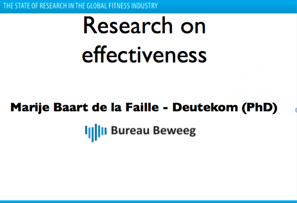 Presentation about studies on effectiveness as described in the book 