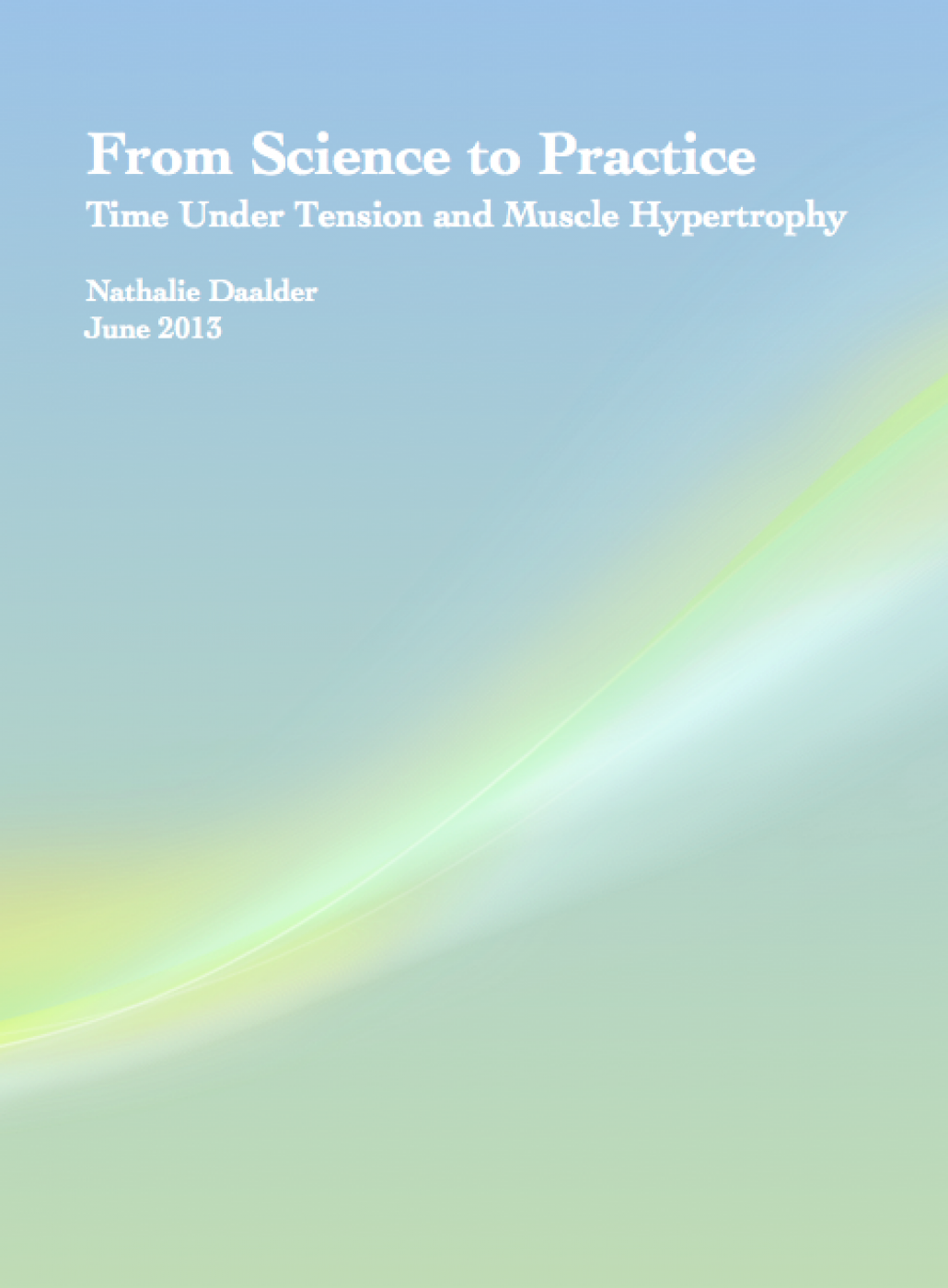 Time Under Tension and Muscle Hypertrophy