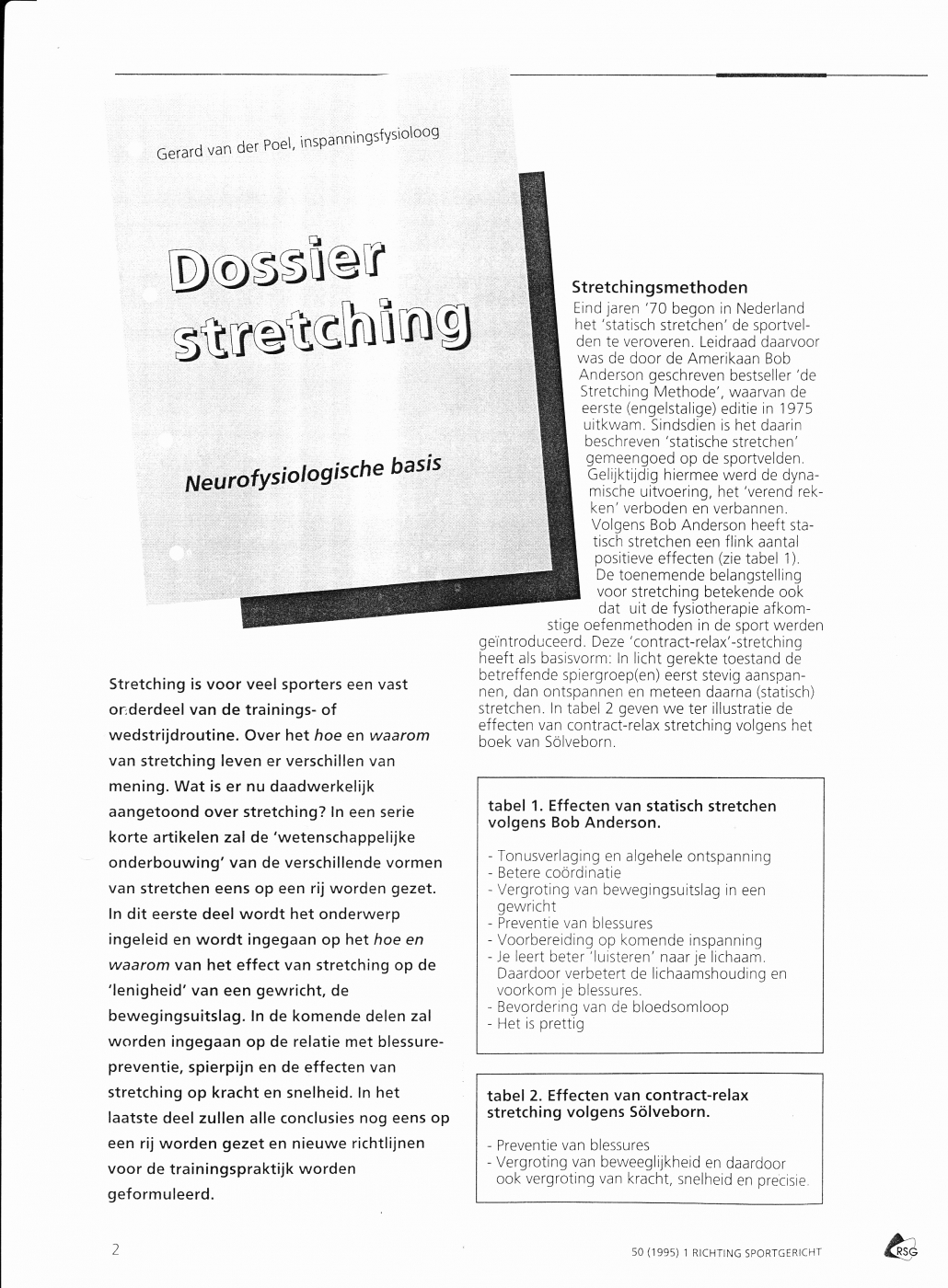 Dossier Stretching deel 1