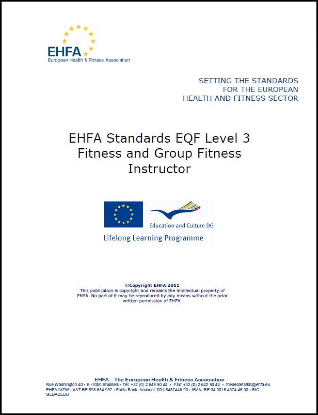 Fitness and group fitness standards level 3