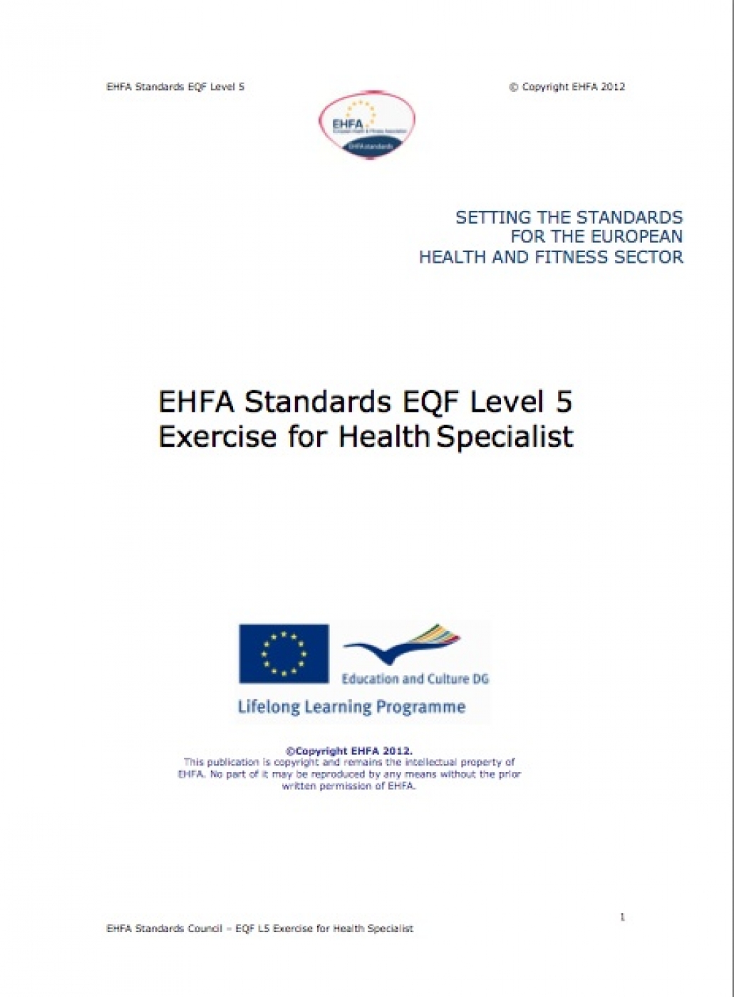 Exercise for health specialist standards level 5