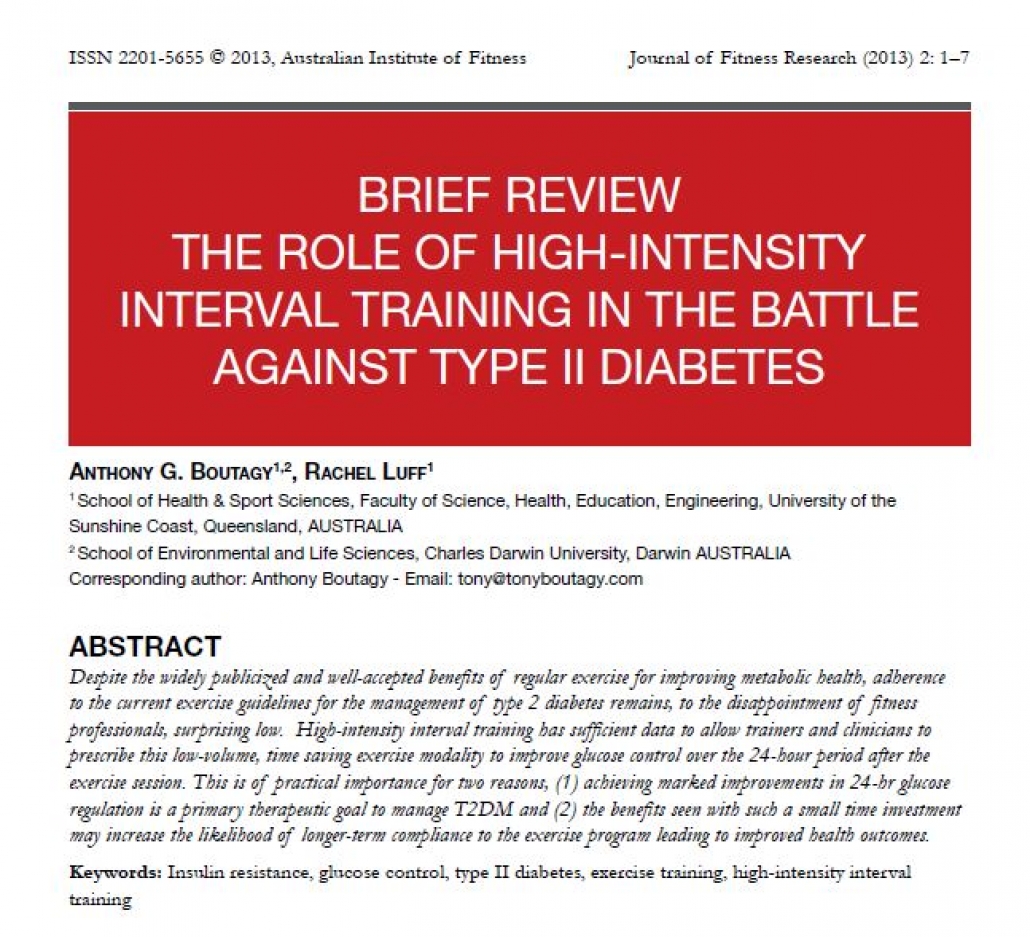 THE ROLE OF HIGH-INTENSITY INTERVAL TRAINING IN THE BATTLE AGAINST TYPE II DIABETES