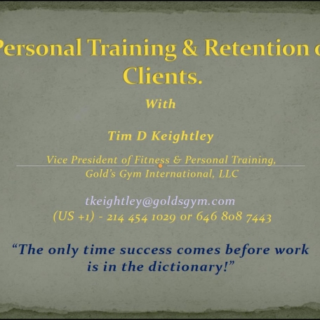 Personal Training and Retention of Clients - 0
