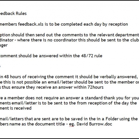 Member feedback system - 0