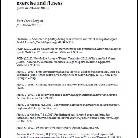 References of research on adherence to physical activity, exercise and fitness - 0