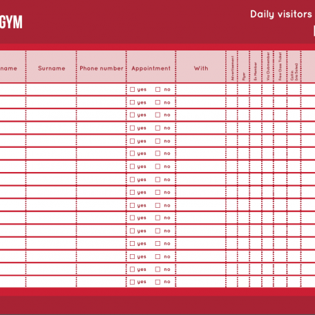 InDesign (print) form for visitors in your fitnesclub - 0