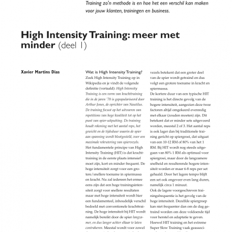 High intensity training: meer met minder (deel 1) - 0
