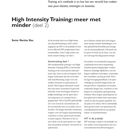 High intensity training: meer met minder (deel 2) - 0