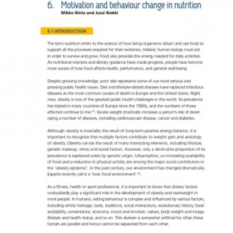 Motivation and behaviour change in nutrition - 1