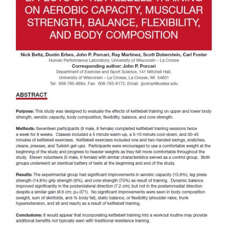 EFFECTS OF KETTLEBELL TRAINING ON AEROBIC CAPACITY, MUSCULAR STRENGTH, BALANCE, FLEXIBILITY, AND BODY COMPOSITION - 1