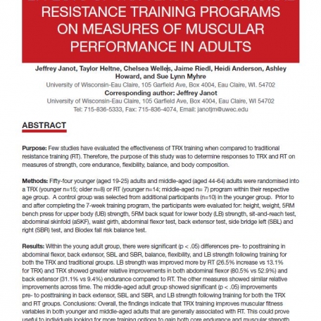 Effects of TRX versus traditional resistance training programs - 1