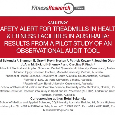 Safety Alert for Treadmills in Health & Fitness Facilities in Australia - 0