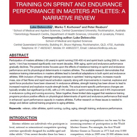 THE EFFECTS OF RESISTANCE TRAINING ON SPRINT AND ENDURANCE PERFORMANCE IN MASTERS ATHLETES - 1