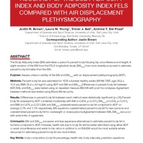 Accuracy of the body adiposity index and body adiposity index fels compared with air displacement plethysmography - 0