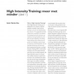 High intensity training: meer met minder (deel 1)